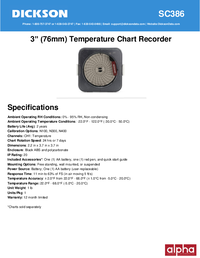 Thumbnail of document Data Sheet - SC3 3 in Temperature Chart Recorder